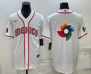 Mens USA Baseball Big Logo 2023 White World Classic Stitched Jersey
